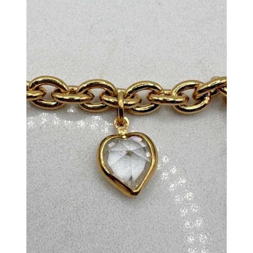 Avon You Charm Me Bracelet Heart Gold Plated Locket Chain Metal Valentine